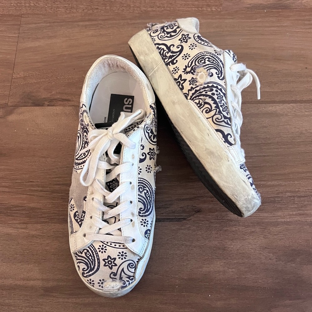 Golden Goose Superstar Sneakers in Blue Paisley